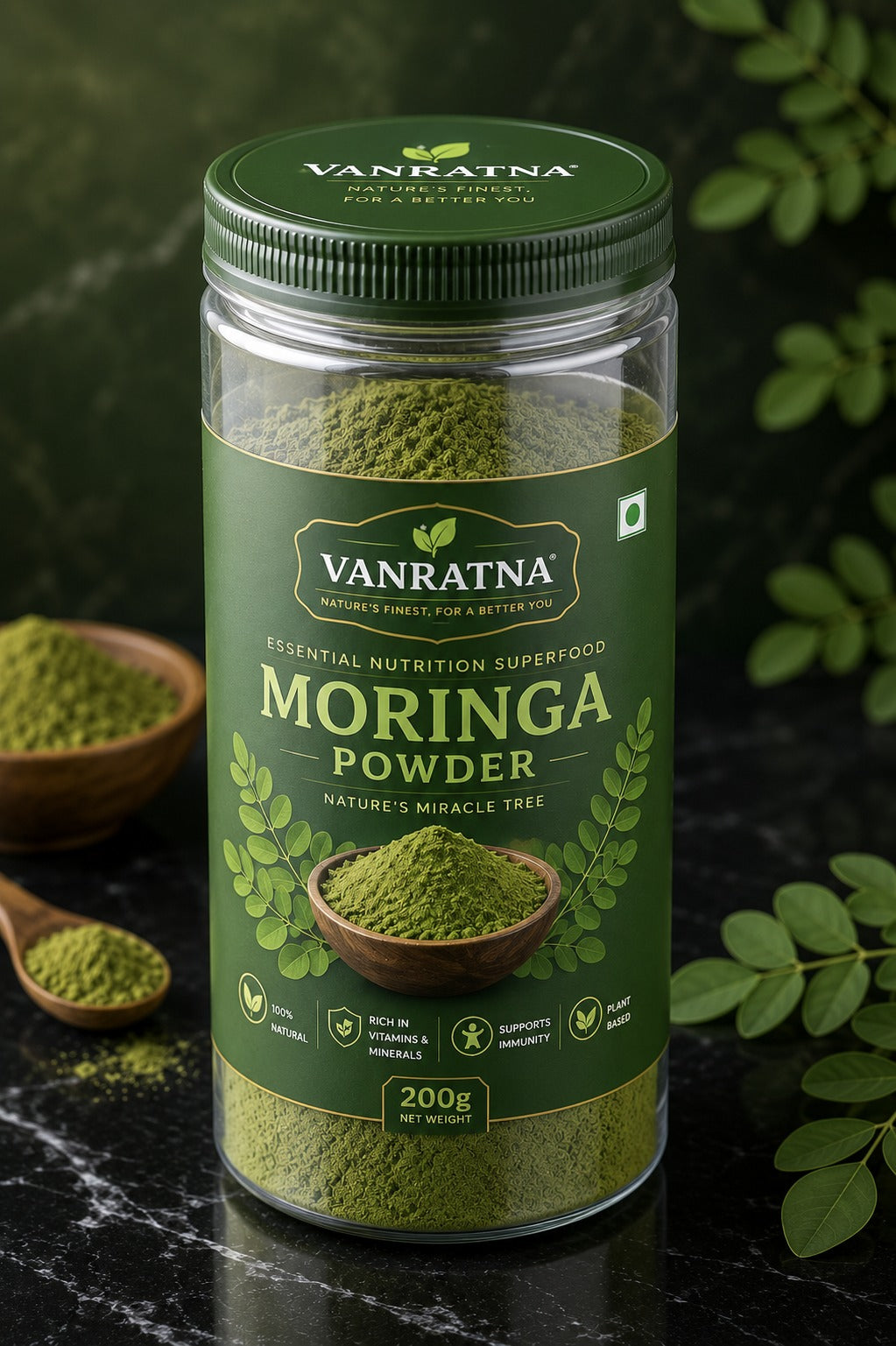 Vanratna Moringa Powder | 100% Natural Superfood | 200g